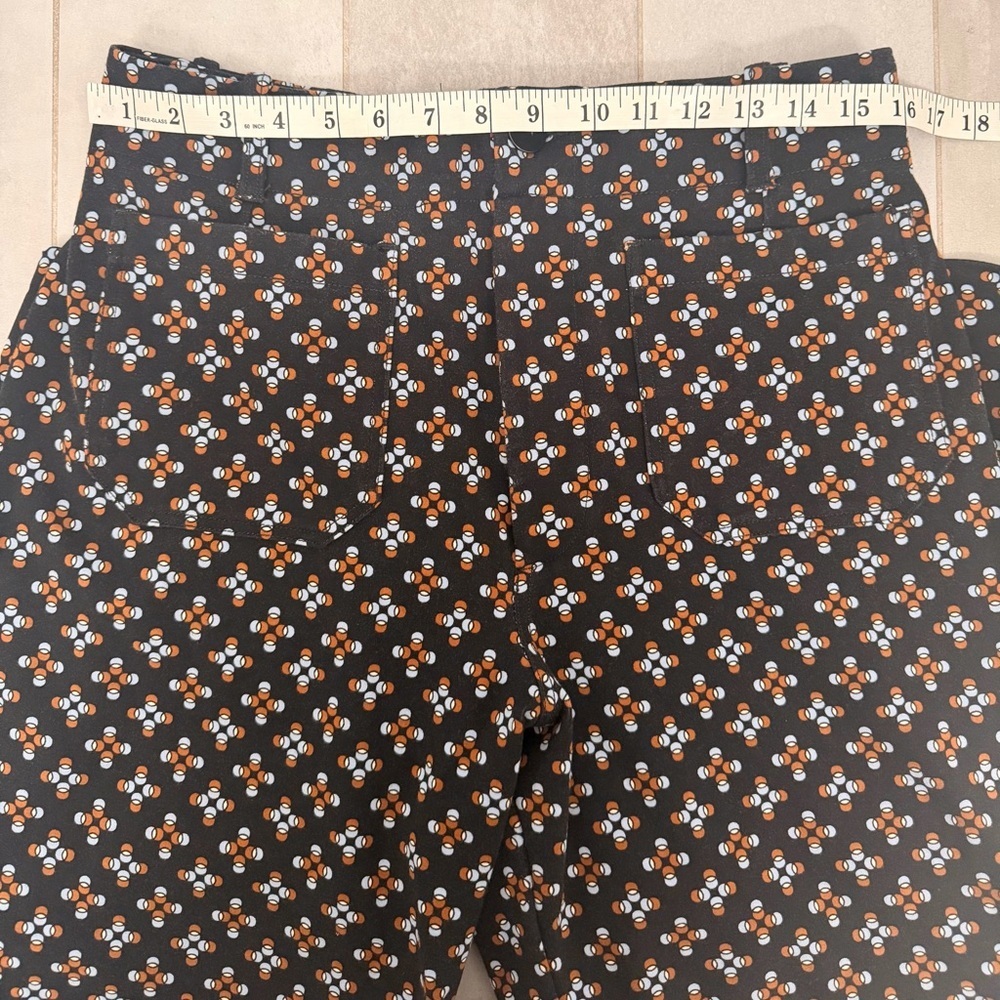 Maeve The Collette Cropped Wide Leg Geometric Pattern Black Size 32 - Picture 8 of 8
